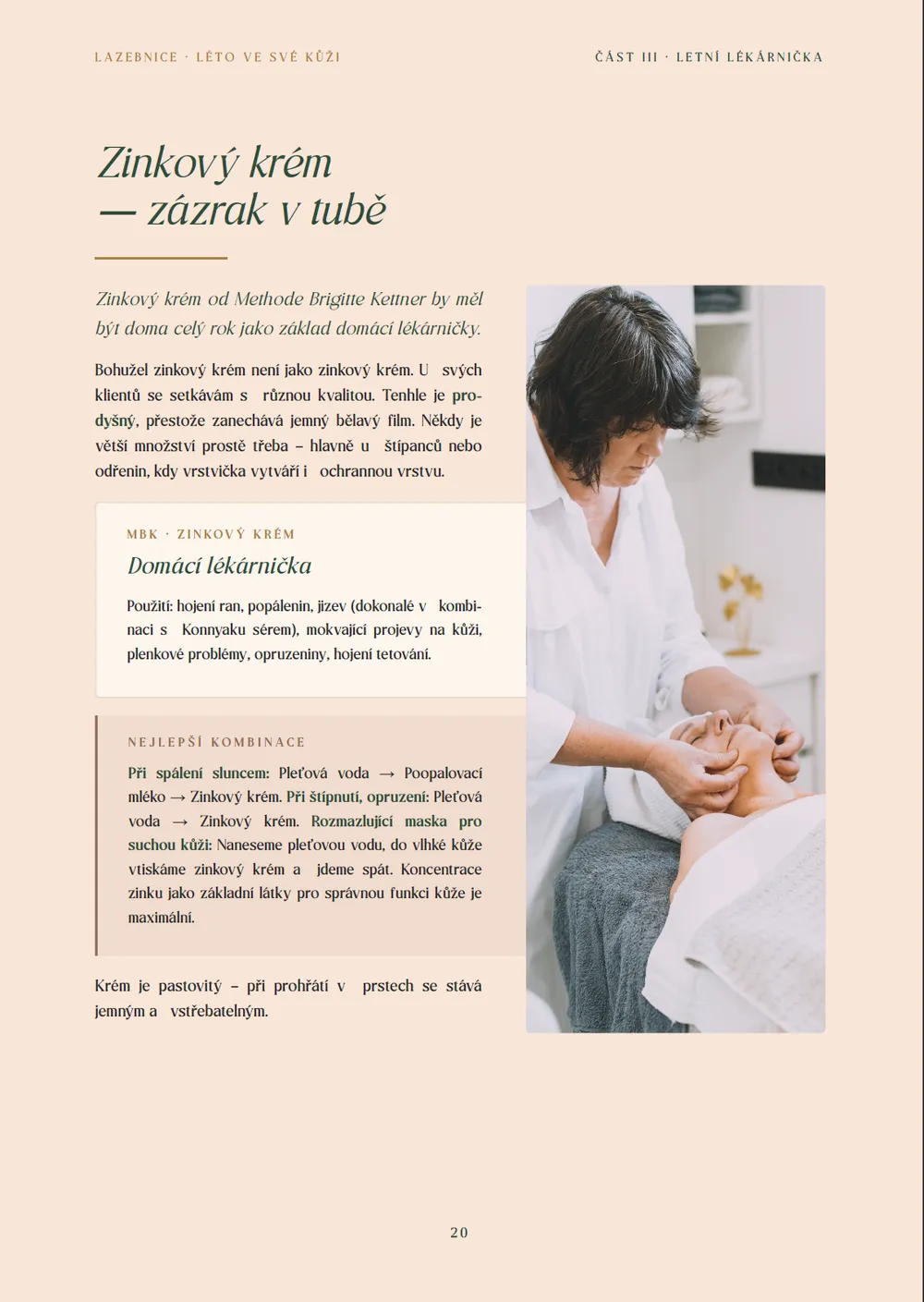 Strana ebooku o zinkovém krému